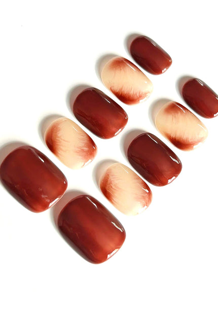 Mocha Swirl Press On Nails