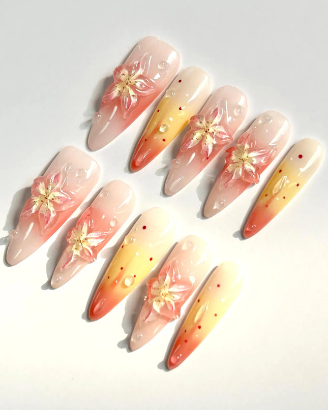 Blossom Ombre Press On Nails