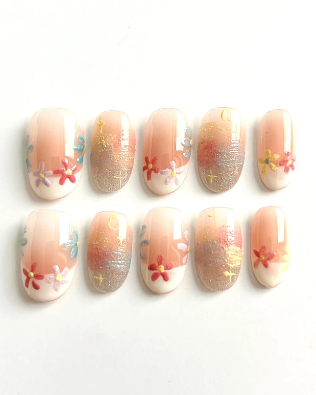 Pastel Bloom Press On Nails