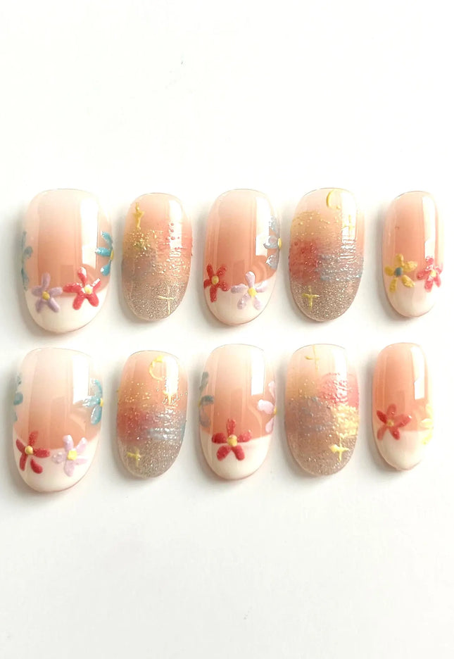 Pastel Bloom Press On Nails