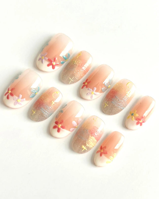 Pastel Bloom Press On Nails