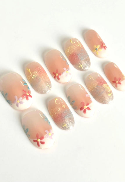 Pastel Bloom Press On Nails