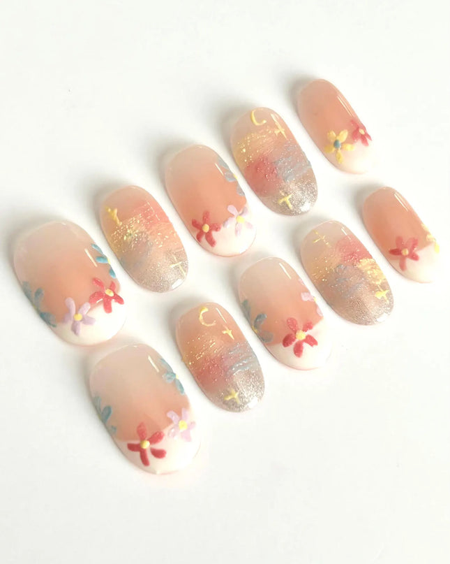 Pastel Bloom Press On Nails