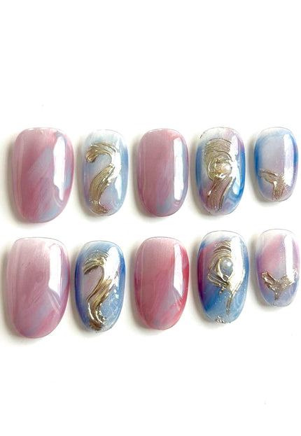 Lavender Swirl Press On Nails