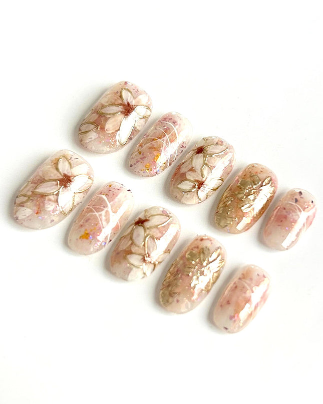 Blossom Glitter Press On Nails
