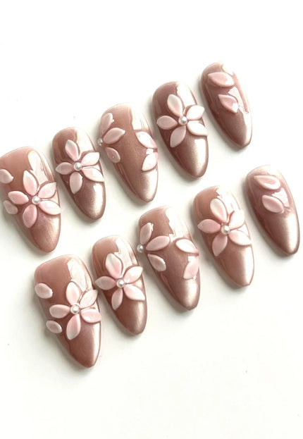 Pink Petal Press-On Nails
