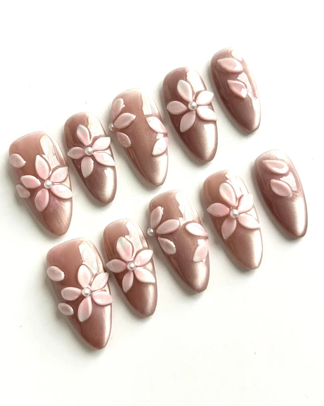 Pink Petal Press-On Nails