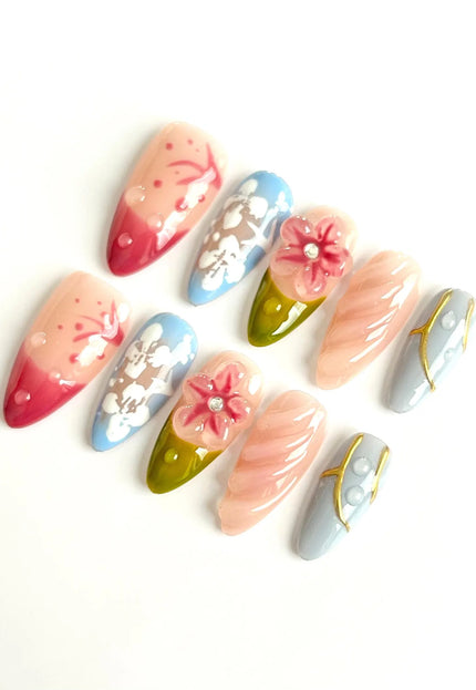 Whimsical Bloom Press-On Nails