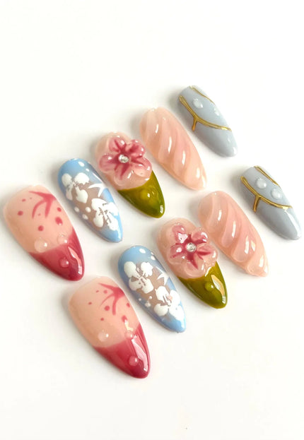 Whimsical Bloom Press-On Nails