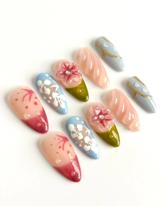 Whimsical Bloom Press-On Nails