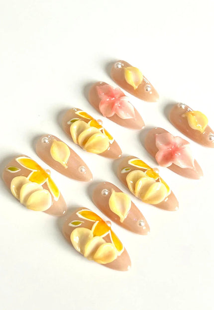 Sunlit Blossom Press-On Nails