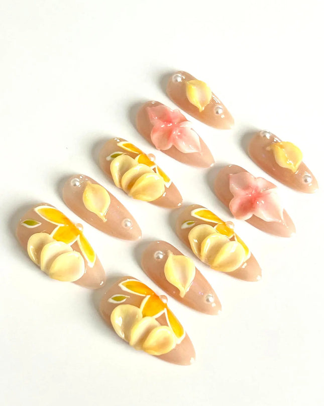 Sunlit Blossom Press-On Nails