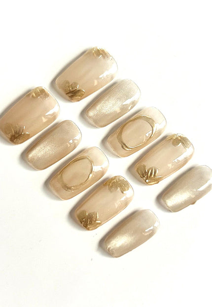 Champagne Petal Press-On Nails