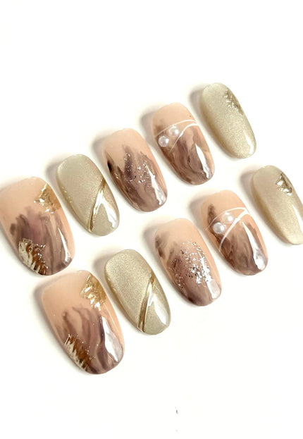 Mauve Swirl Press-On Nails