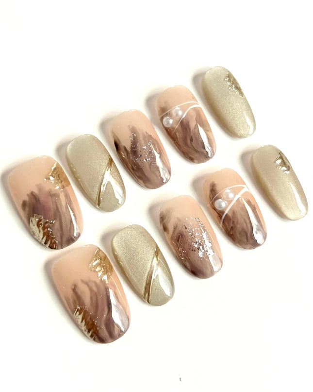 Mauve Swirl Press-On Nails