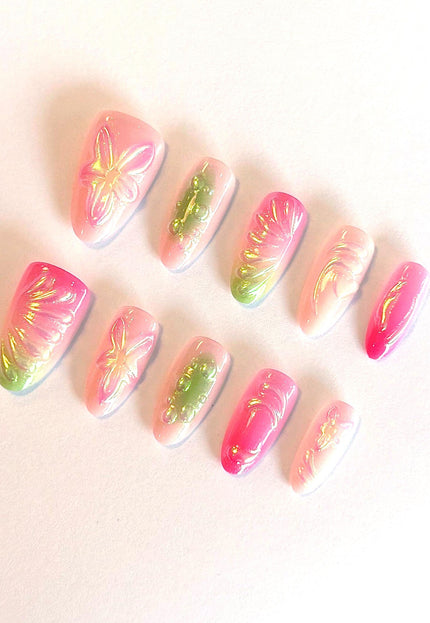 Iridescent Butterfly Press on Nails