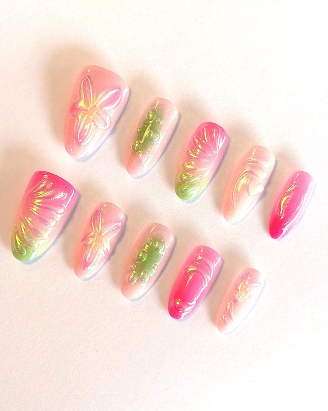 Iridescent Butterfly Press on Nails