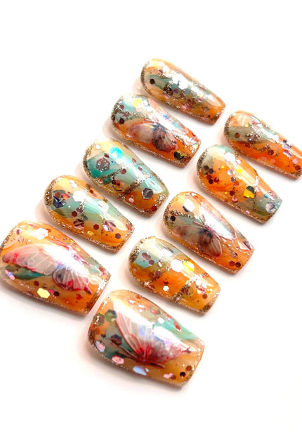 Butterfly Mosaic Press-On Nails