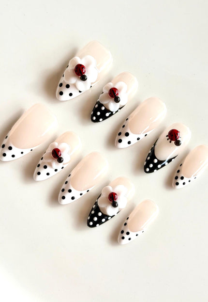 Lady-Bug 3D Press On Nails