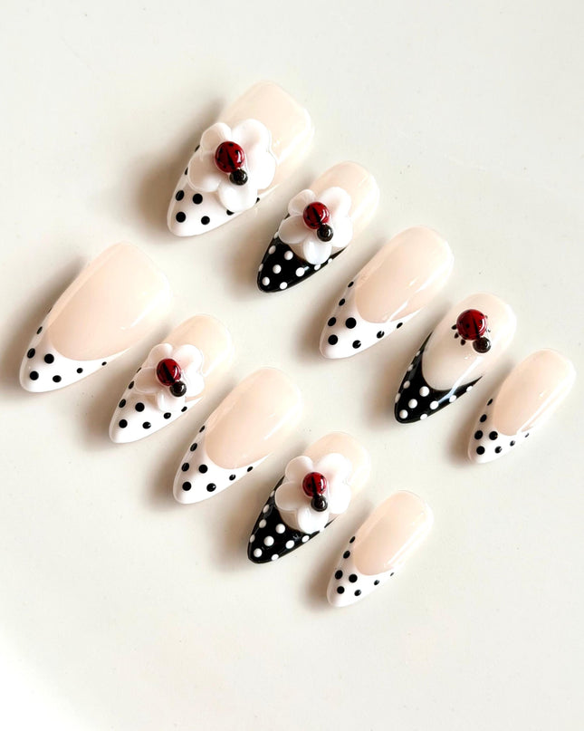 Lady-Bug 3D Press On Nails