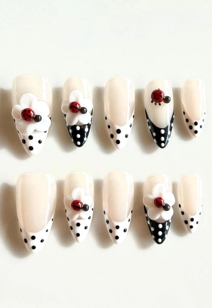 Lady-Bug 3D Press On Nails