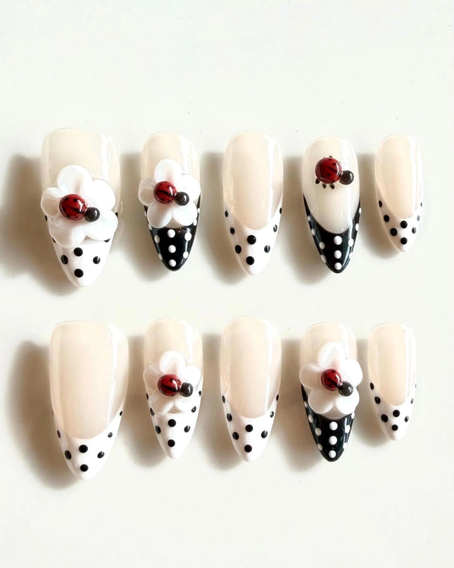 Lady-Bug 3D Press On Nails